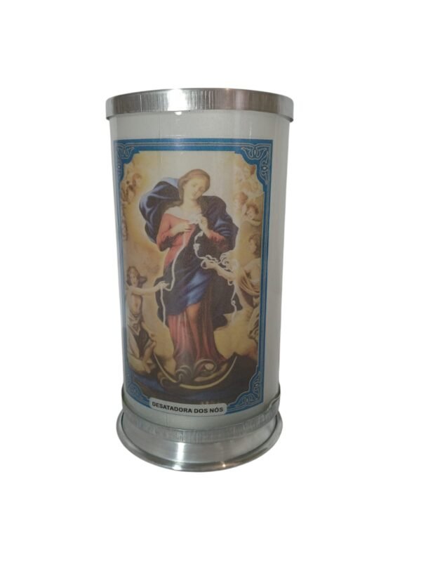 Porta Velas Em Vidro Jateado Nossa Senhora Desatadora Dos Nós